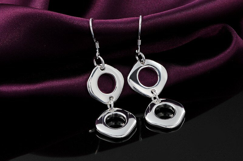 Boucles d'oreilles carrées en argent regardé 925 pour femmes, bijoux de haute qualité, cadeaux de luxe, mode
