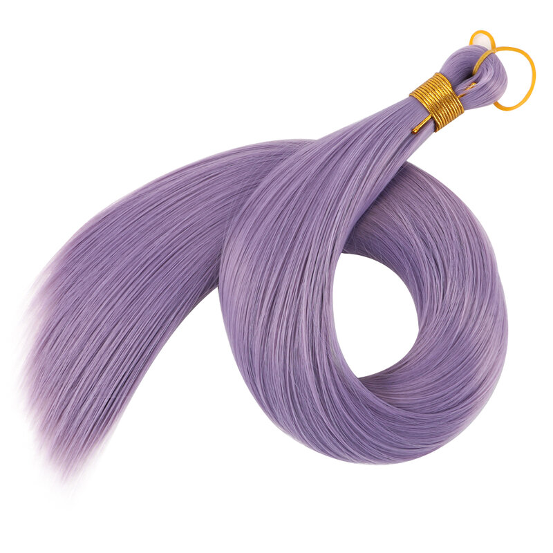 Bellqueen Straight Pony Hair Bulk 22 pollici Grey Crochet trecce Bundles estensione dei capelli intrecciati sintetici per le donne