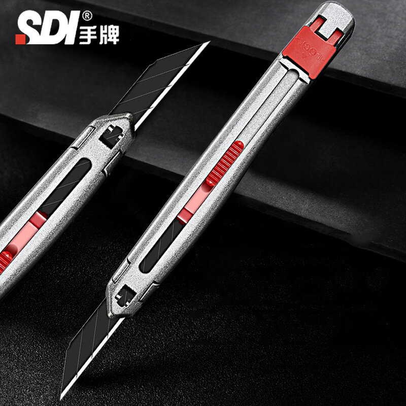 Pisau seni kerajinan logam paduan seng pisau anti-guncang kotak kecil Jepang pemotong Premium dapat ditarik faca sekolah kantor Cuttin