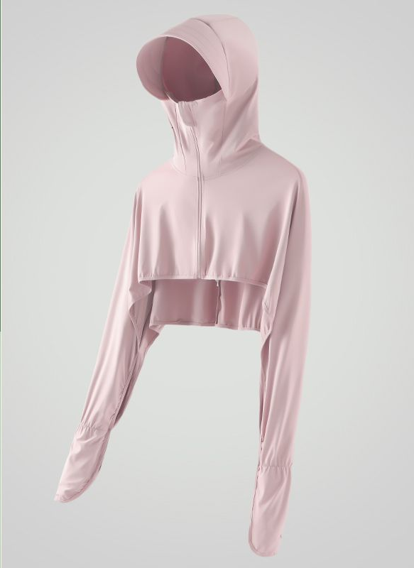 УФ-Защитная куртка для йоги 2024, Спортивная женская одежда с шляпой для бега, Солнцезащитная одежда, защита от солнца, велосипедное Укороченное пальто для альпинизма
