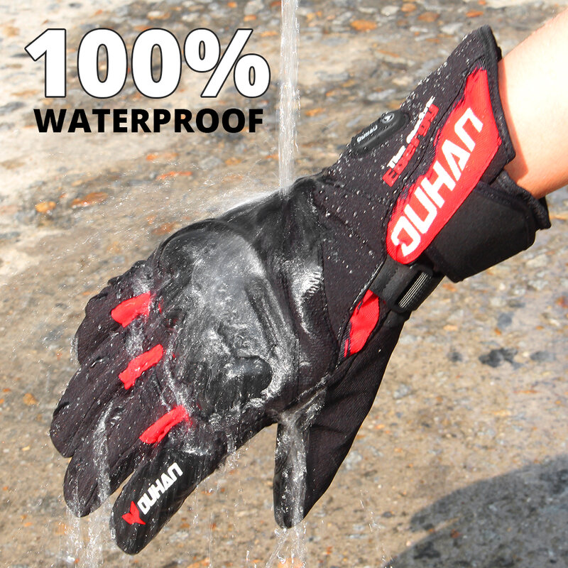 Duhan 100% Waterdichte Motorhandschoenen Verwarmd Guantes Motorrijden Verwarming Handschoenen Touch Screen Handschoenen Gant Moto