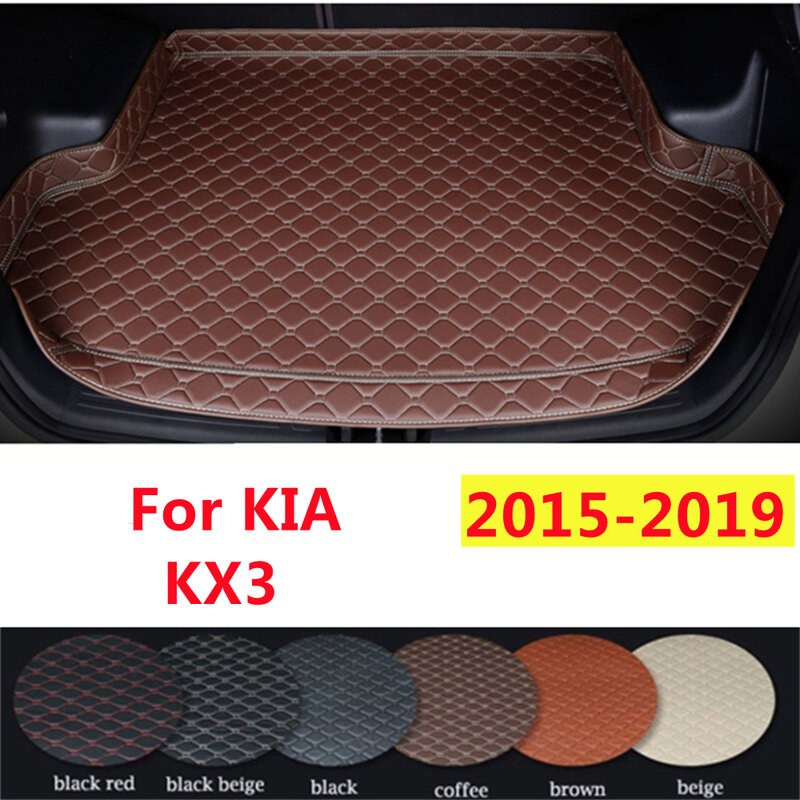 SJ 하이 사이드 자동차 트렁크 매트, 후면 카고 라이너 커버 카펫, 기아 KX3 2019 2018 2017 2015, 전천후 맞춤형, 자동차 액세서리