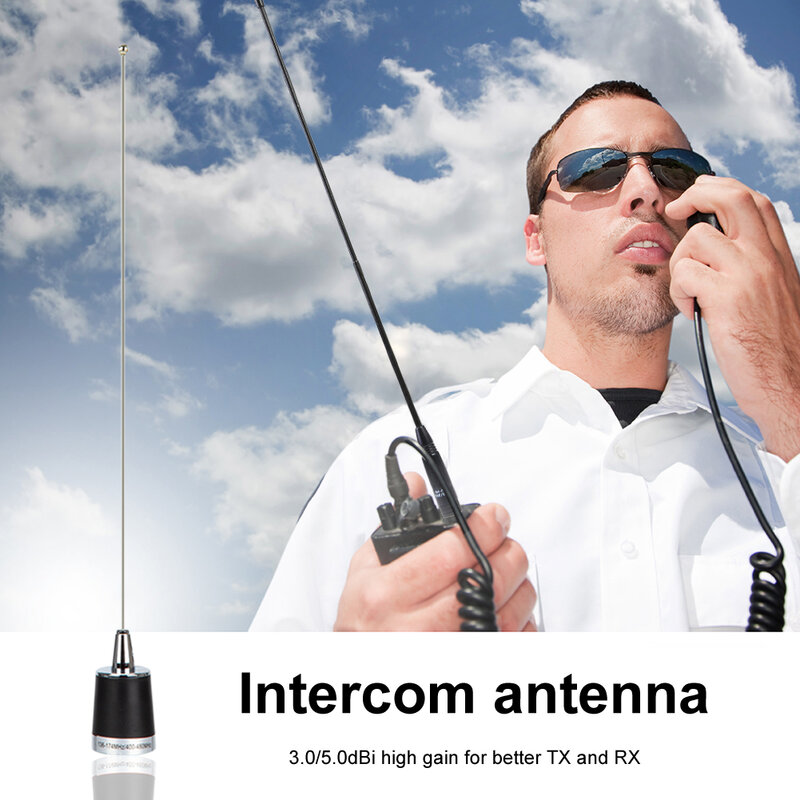 NMO Antena Daul Band VHF/UHF 100W 144/430MHz Antena untuk Ponsel Ham Mobil Radio Kendaraan UV Band NMO Aksesori Antena Udara