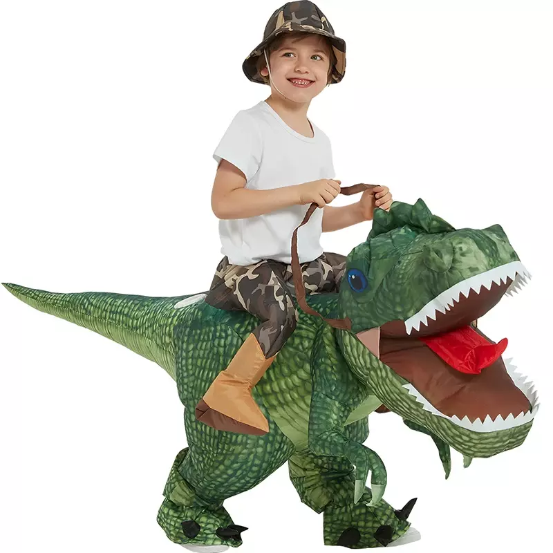 Costume Gonflable de Dinosaure de Mascotte d'Halloween, Accessoires de Beurre de Dessin Animé pour Enfant et Adulte, Ensembles Amusants de Noël