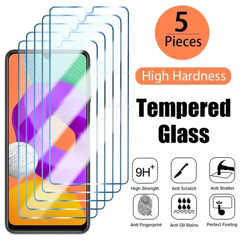 5PCS Protective Glass For Samsung A13 A51 A50 A52S A53 A22 5G A12 A32 4G A20s A72 A33 Screen Protector For Galaxy A03 A23 A73
