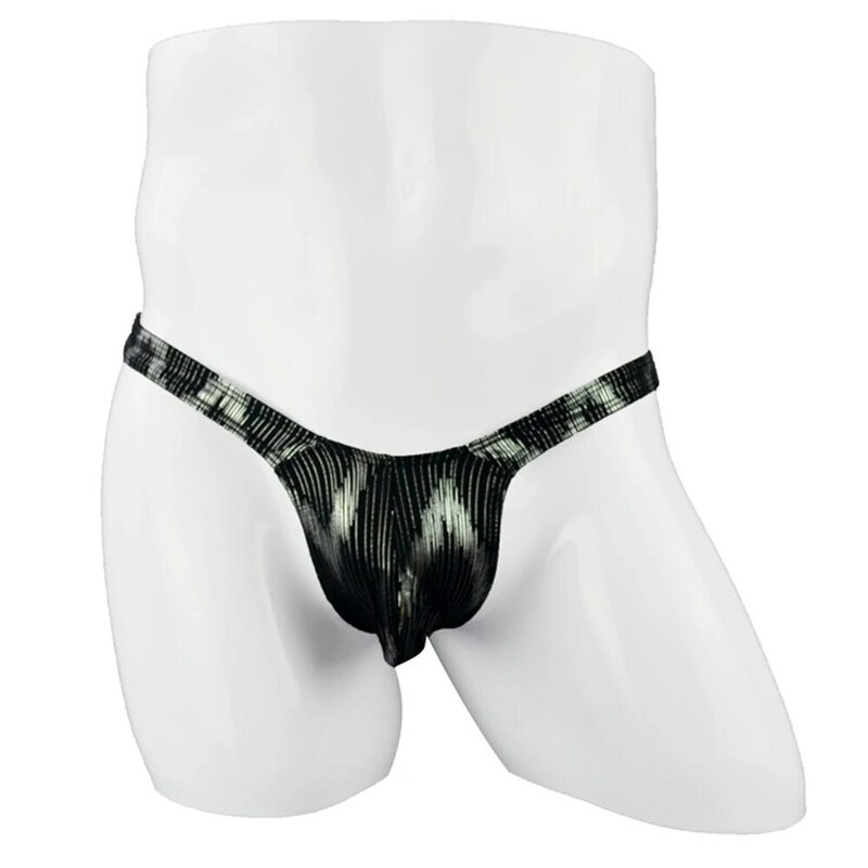T-Back Thongs ผู้ชาย Sexy Bulge Pouch กางเกงขาสั้นพิมพ์กางเกงใน Udnerpants บิกินี่กางเกงเกย์ดอกไม้ G-String