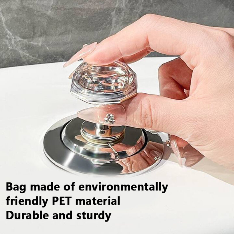 Creative Self-Adhesive Diamond Toilet Press Water Tank Flush Button Home Bathroom Toilet Button Assistant Nail Art Door Handle 