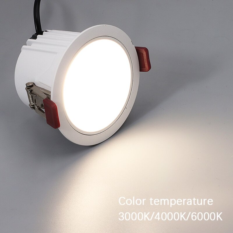 Downlight LED anti-reflexo profundo, lâmpada embutida do teto para casa, sala de estar, quarto, iluminação de fundo, COB, 7W
