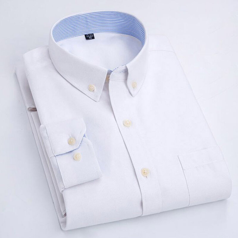 Camisa giratoria Oxford de manga larga para hombre, camisa de trabajo de alta calidad, edición coreana, negocios, ocio, viajes, compras, novedad de otoño