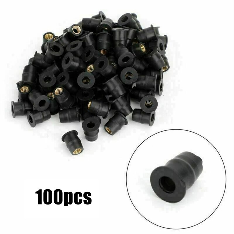 100pcs Universal M5 Motorcycle Windshield Windscreen Screws Bolts Nut High Quality Rubber Well Nuts Fastener Screw