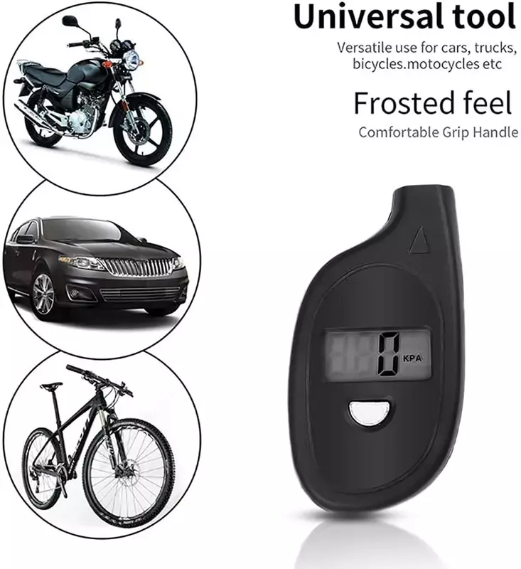 Mini jauge d'opathie de style porte-clés, affichage LCD numérique, testeur de pression d'air de voiture, compteur automatique, alarme de sécurité de moto