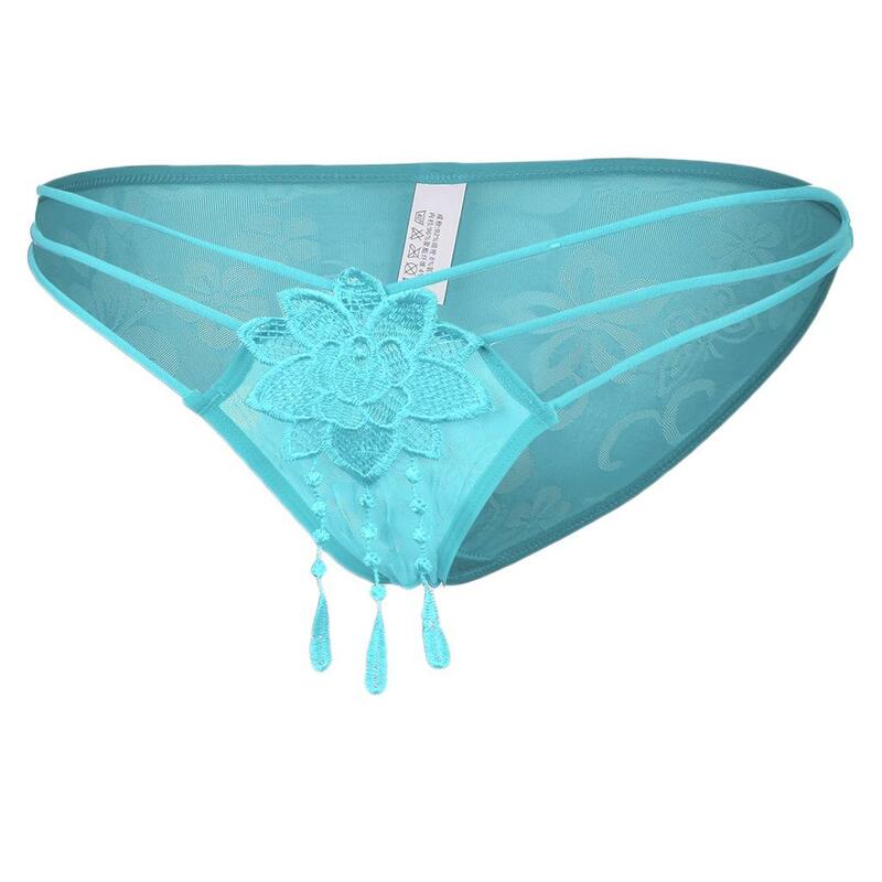 Women's Flower Soft Underpants Tassel Sheer Panties Lingerie Nightwear Seamless G-string Stretch Lace Briefs Bikini Underwear