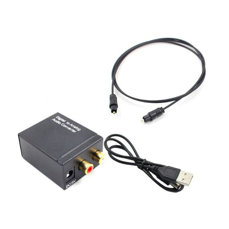 Conversor de áudio analógico, fibra digital coaxial para estéreo analógico