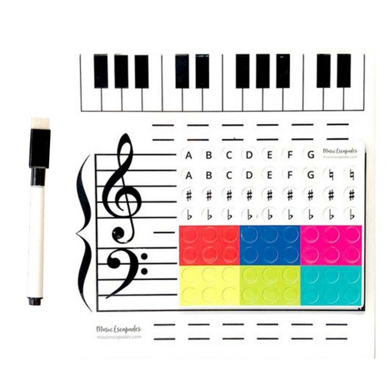 Tableau blanc de musique magnétique utile, autocollants de notes attrayantes, tableau de musique magnétique, jouet musical, tableau fuchsia, 1 ensemble