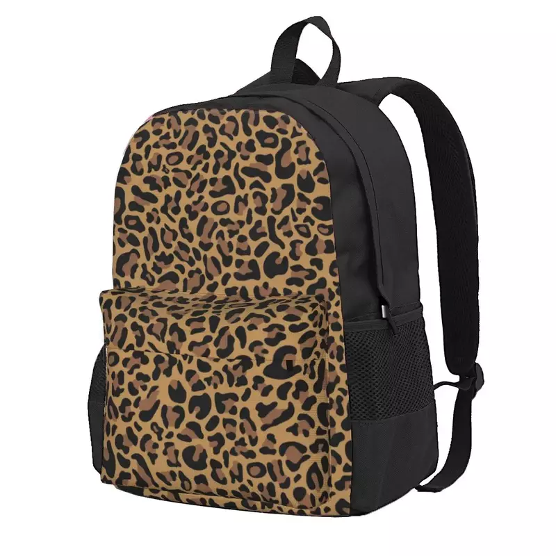 레오파드 패턴 배낭 질감 야생 동물 패션 대학 배낭, 소년 소녀 디자인 고등학교 가방, 캐주얼 배낭