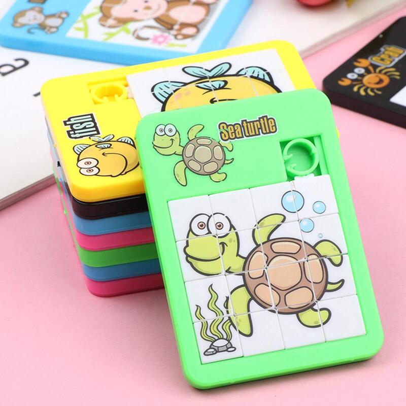 Slide Puzzle Alphabet Early Educational Developing Toy For Children 3D Jigsaw Digital Number Animal Cartoon Game Kids Toys