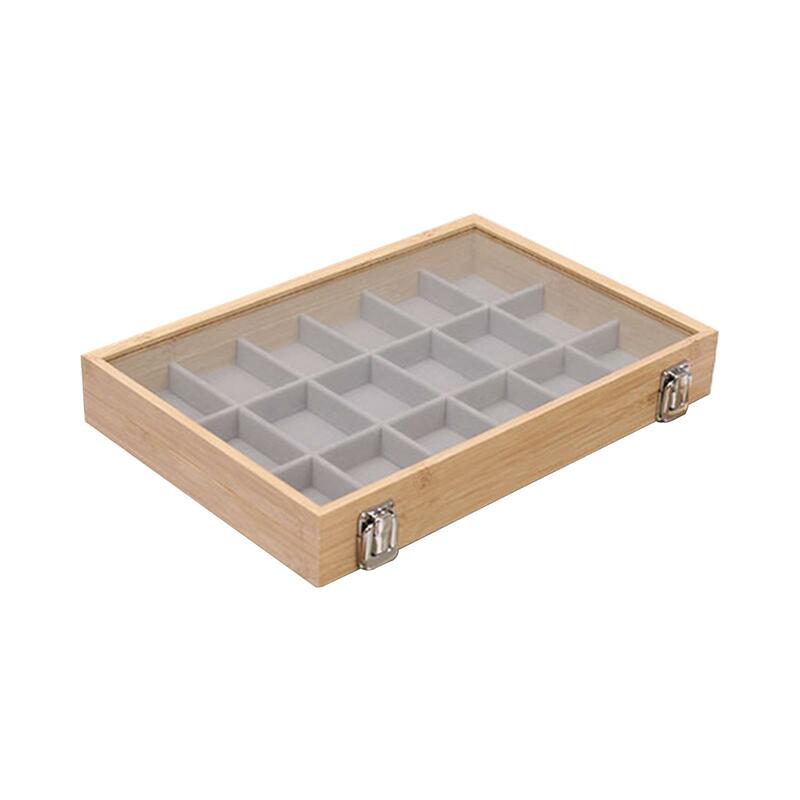 Jewelry Box Earring Organizer Tray Wooden Stackable Necklace Bracelet Velvet Jewelry Tray Earring Display Tray
