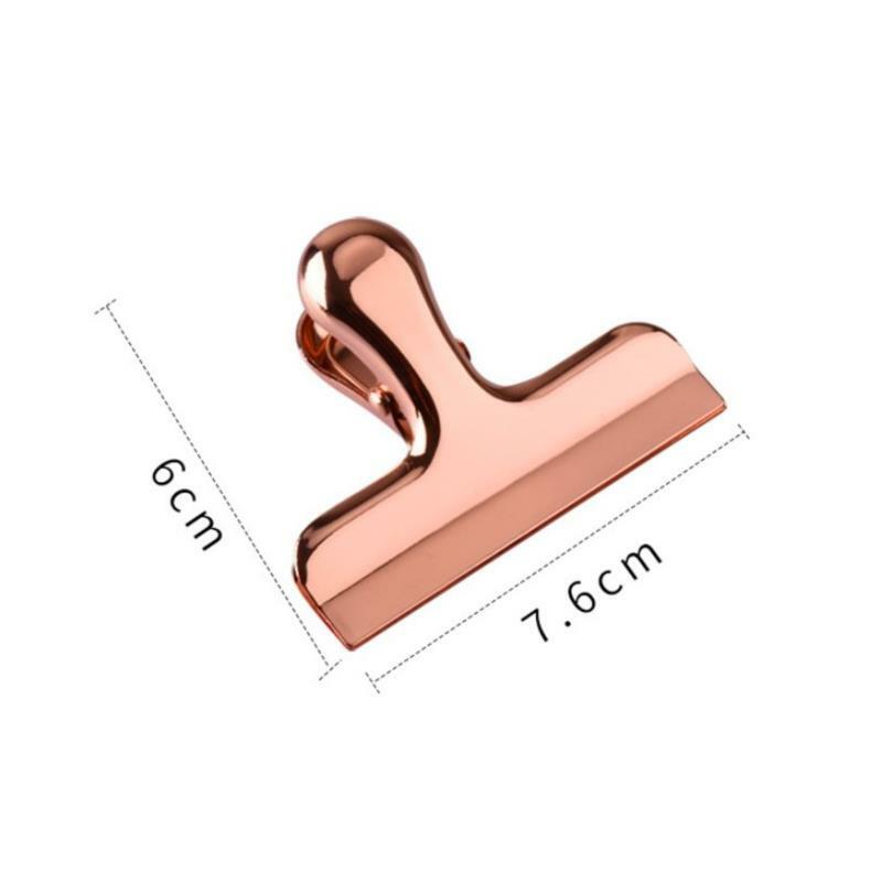 Simplicity Binder Clamp Luxurious Rose Gold Metal Clip Paper Bill File Bag Organizer Student Stationery Office Supplies