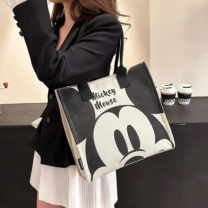 MINISO Disney Mickey New Women's Shoulder Bags Luxury Brand Cartoon Women's Bag Large Capacity Fashion Tote Shopping Bag Handbag