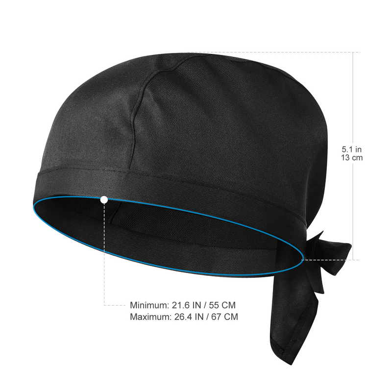 BESTOMZ Pirate Cap For Men Hat Waiter Uniform Bakery Hat Restaurant Cook Work Hat (Black)
