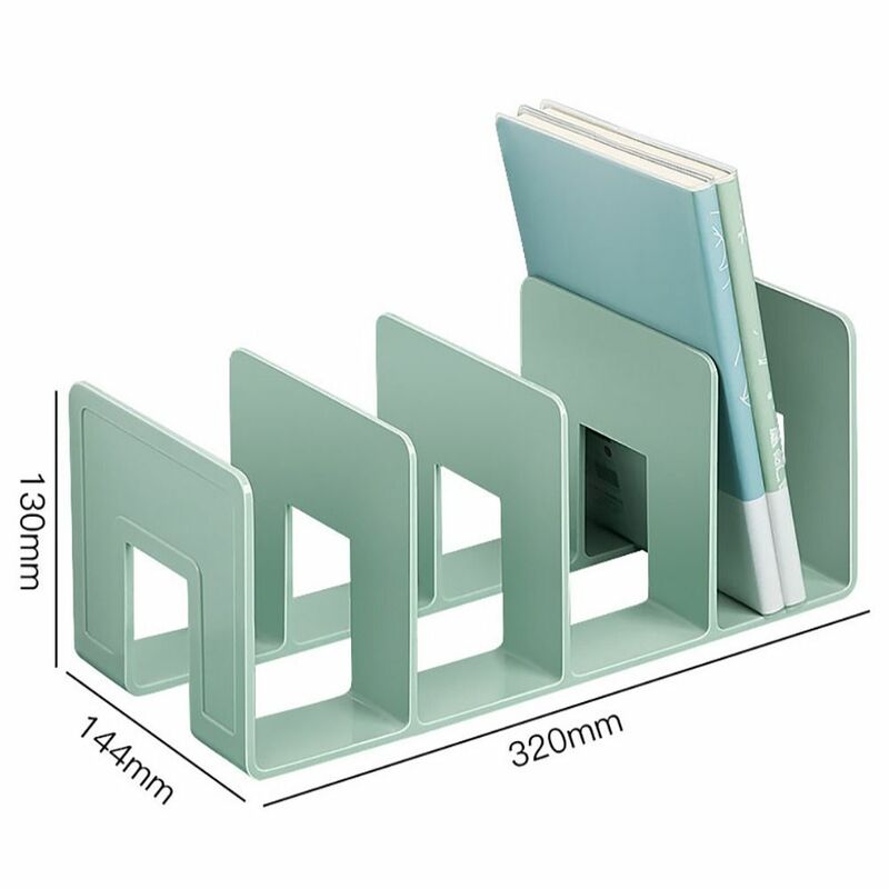 1Pcs Acrylic Book Stand Durable Closet 4 Compartment Shelf Divider Tabletop Colorful Desk Organizer Book