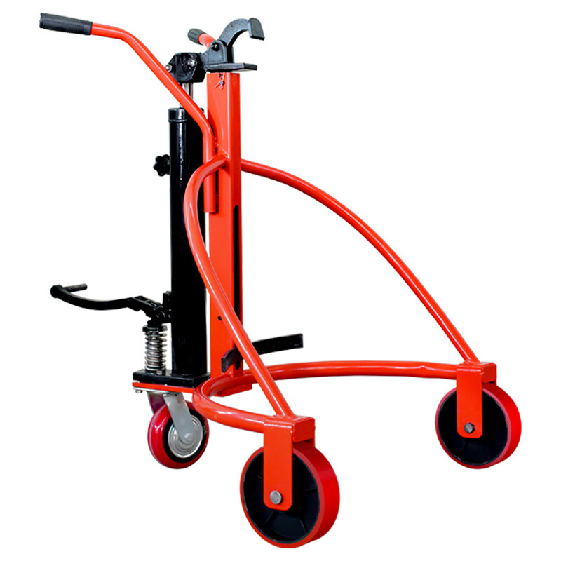 Adjustable 10gal 55gal Easy Lift Cart Trolley Steel Self Propelled Lift Drum Dolly