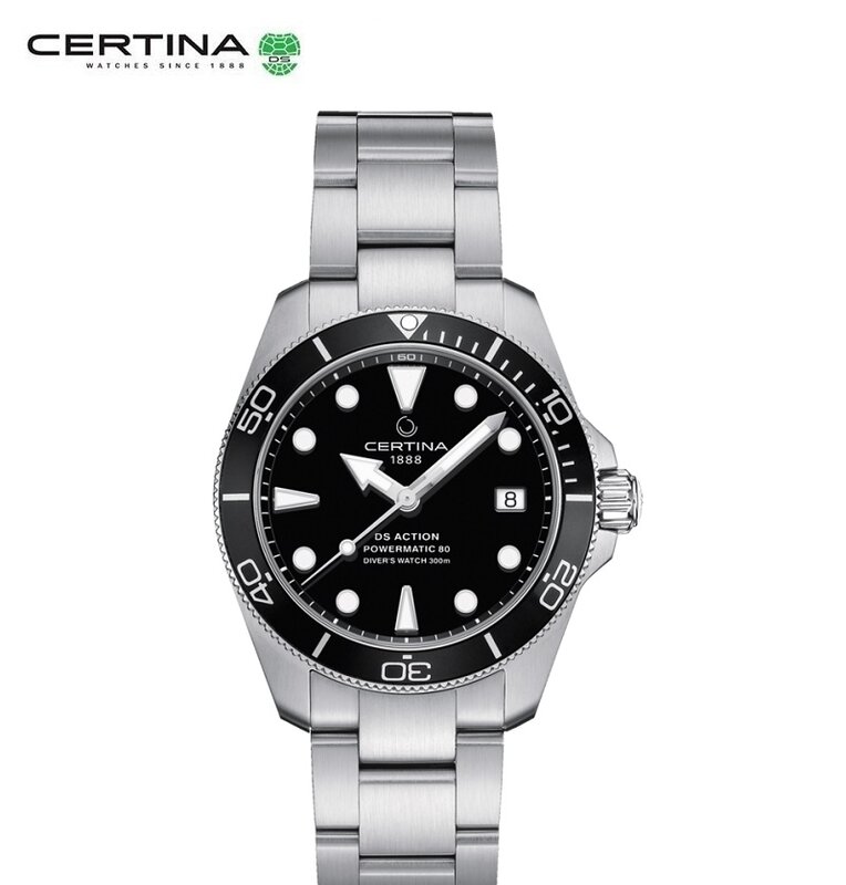 Zegarek męski Certina luksusowy wodoodporny zegarek męski z zegarem Ultra Date stalowy pasek na co dzień kwarcowy zegarek sportowy dla mężczyzn