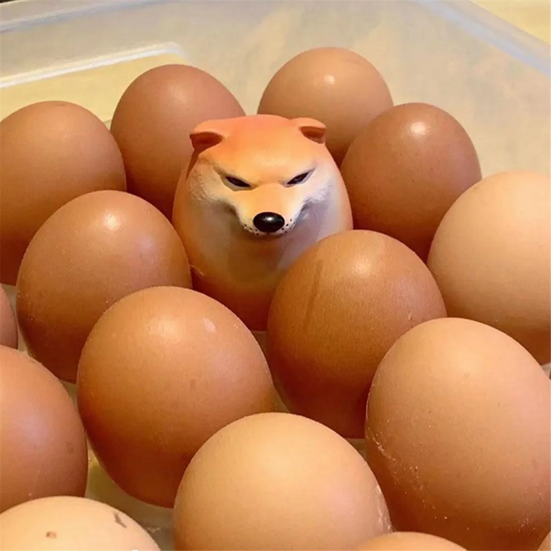 5x Egg Dog Shiba Inu Realistic Egg Shape Desk Decor Dog & Egg Union Decoration for Home Offices Fun Christmas Gifts