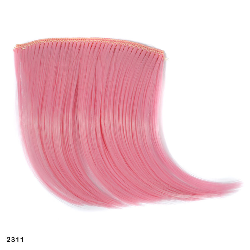 Zolin-flequillo degradado para mujer y niña, extensión de cabello con Clip, postizo corto, costura colorida roja y rosa