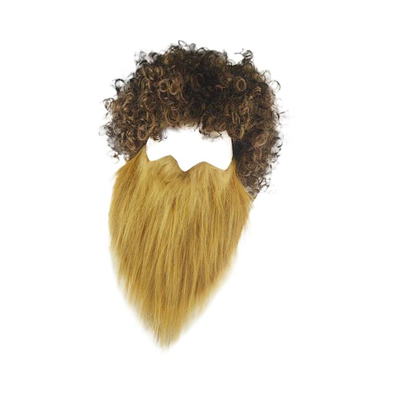 Cabelo e barba definido para o carnaval, acessórios do traje, bigode para a Páscoa e Halloween