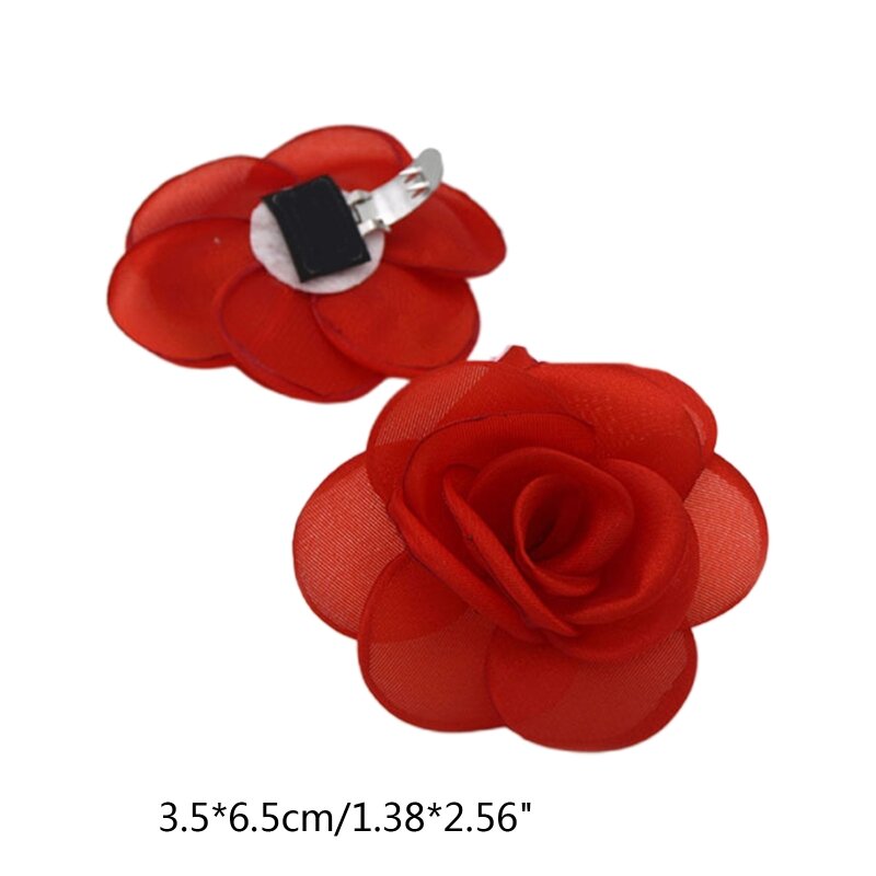 4XBF Abnehmbare Mode Schuh Clips Charms Stoff Rose Blume Schuhe Schnallen Blume Charme Dekoration für High Heels Sandale