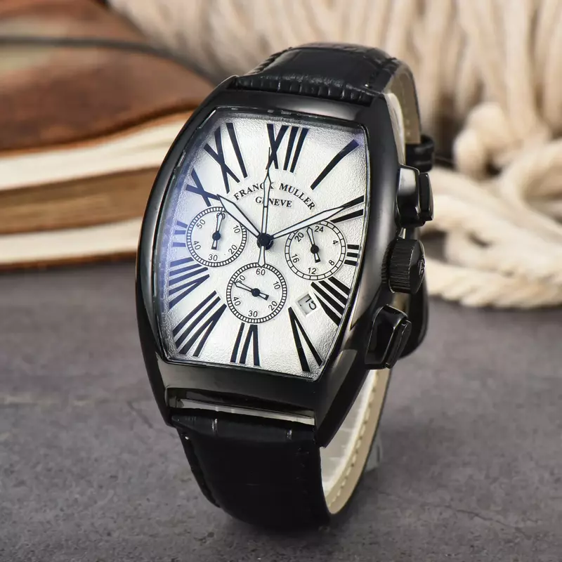 Men's Waterproof Tonneau Quartz Wristwatches, Relógios Esportivos, Artigos de Luxo, Frete Grátis, Moda
