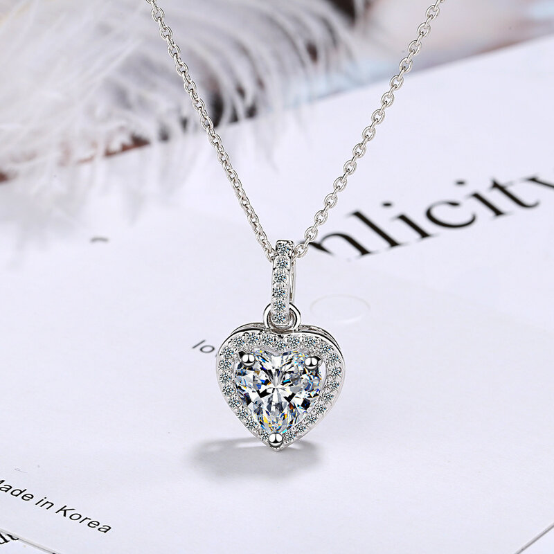 925 Sterling Silver Zircon Liontin Hati Kalung untuk Wanita Mewah Desainer Perhiasan Hadiah Perempuan Gratis Pengiriman Item GaaBou