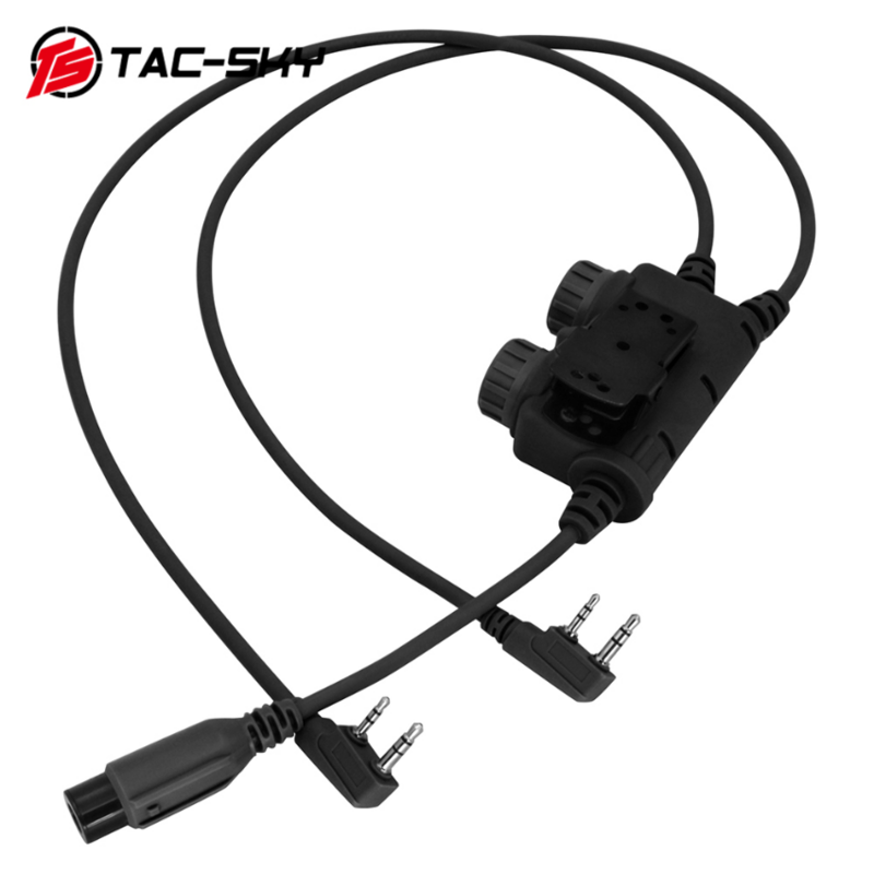 TS TAC-SKY taktyczny Ptt Dual Communication RAC Ptt Kenwood Plug dla Baofeng UV5R Airsoft ShootingTactical Headset Walkie-Talkie