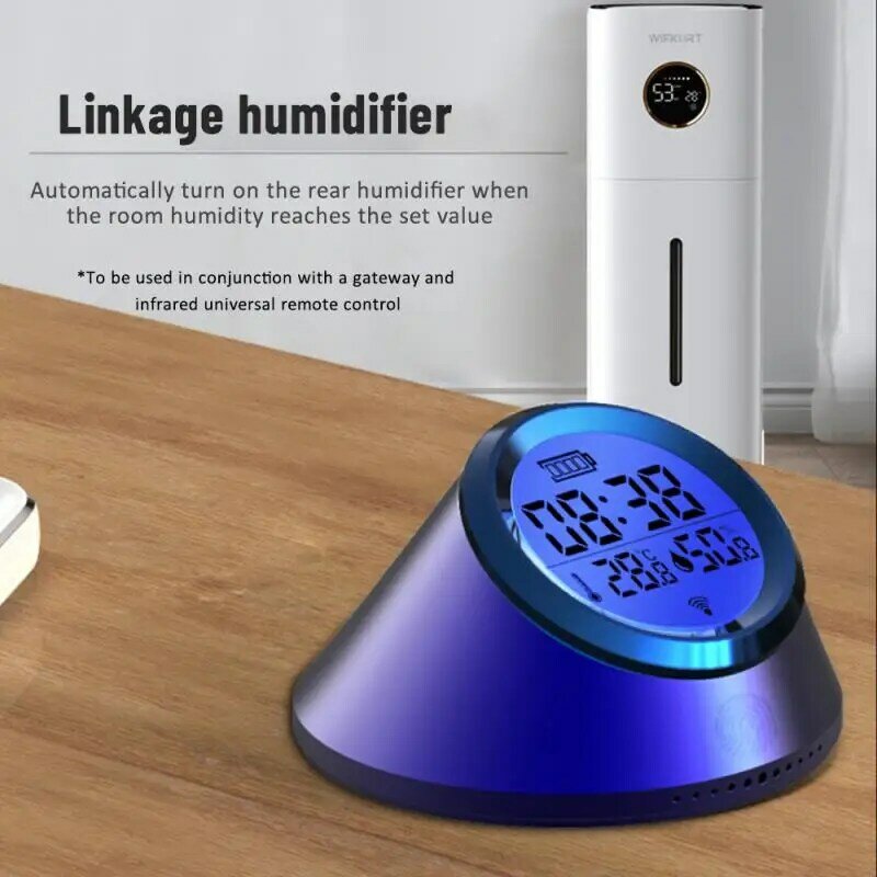 Tuya Zigbee-Sensor de temperatura y humedad, Control remoto por aplicación Smart Life, enlace inteligente, funciona con Alexa y Google Home