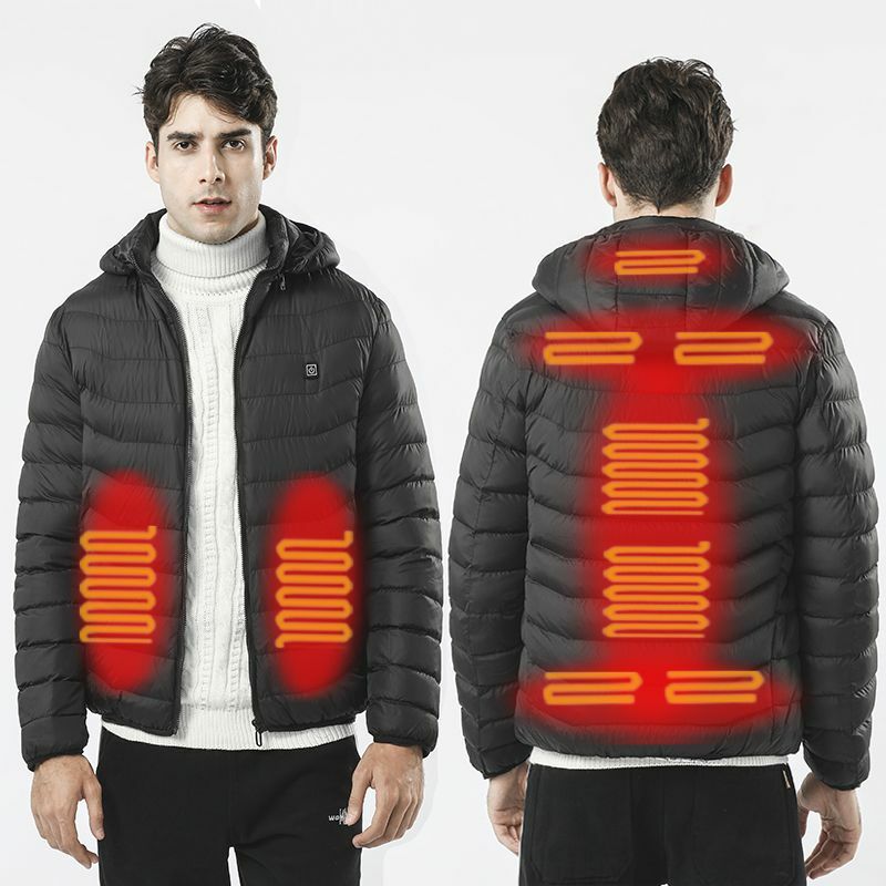 Ropa de algodón con control inteligente de temperatura para hombres y mujeres, ropa de abrigo con carga USB, mantiene el calor