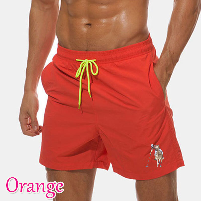 Pantalones cortos informales de verano para hombre, ropa de playa, transpirable, color sólido
