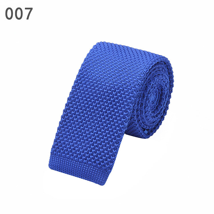 Algodão sólido Knit Flat Angle Tie, Narrow Necktie para Business Wedding Office Party, acessório de moda, 5,7 cm, 49 cores