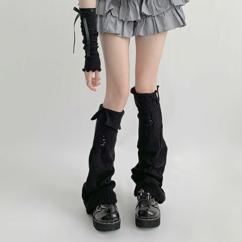 Elastic Knitted Leg Warmer Socks New Japanese Girls Boots Cover JK Uniform Harajuku Y2K Warmers Socks