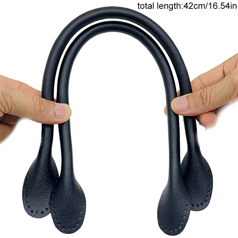 1 pasang 42cm tas tangan kulit PU pegangan tas bahu tali dapat dilepas DIY pegangan pengganti untuk tas sabuk aksesoris tas