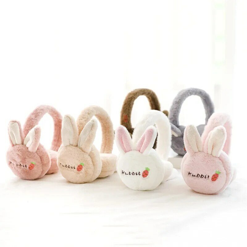 Winter Warm Ear Muffs Cartoon Rabbit Shape Lovely Plush Earmuff Women Girls Children Headphone Earmuffs Solid Cute Warmer Earlap