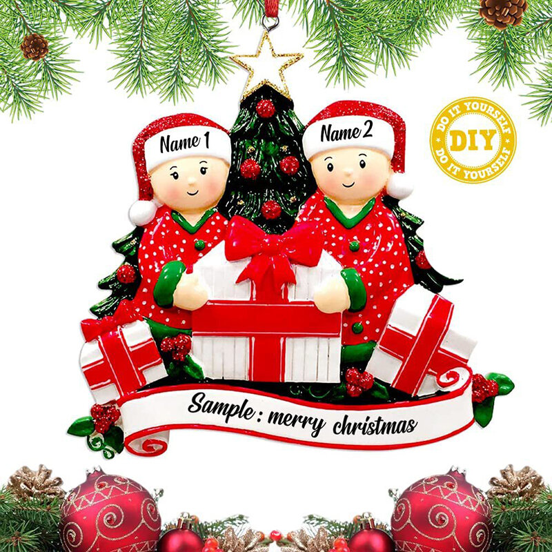 Neujahr 2024 Weihnachten Anhänger DIY persönliche Familie Weihnachts schmuck für zu Hause 2023 Navidad Weihnachts baum hängen Ornament