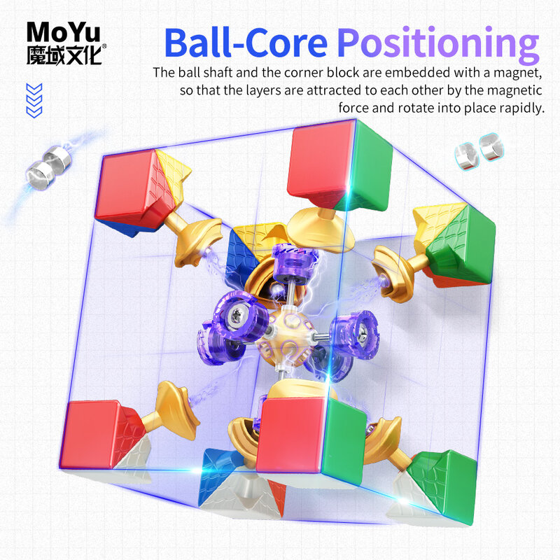 MOYU-Cubo mágico magnético Super RS3M 3x3, Cubo mágico magnético, núcleo de bola, Speedcube profesional 3x3x3, rompecabezas de velocidad, juguetes para niños