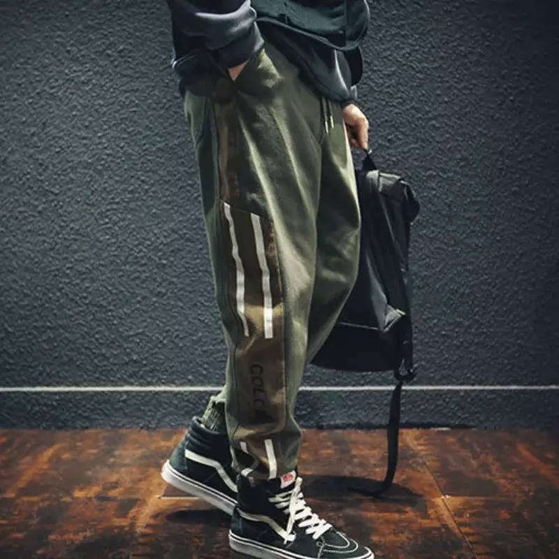 Брюки-карго для мужчин, штаны-султанки в стиле Харадзюку, Классический крой, винтажные брюки-султанки в стиле эмо, большие размеры, черные