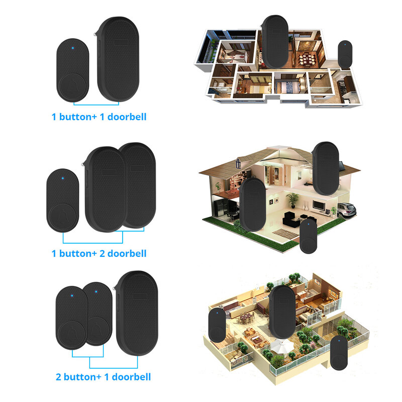 Bezprzewodowy inteligentny dzwonek mile widziany Alarm bezpieczeństwa w domu 32 utwory 4 poziomy regulowana głośność łatwej instalacji