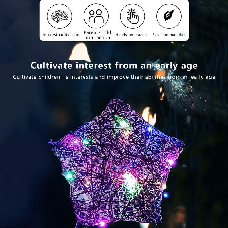 3D String Art aggiornato 3D String Art Kit lanterna avvolgente cuore stella lanterna rotonda giocattoli con lampadine a LED natale multicolore