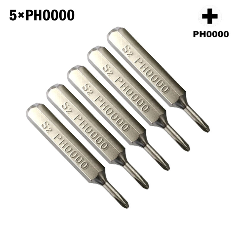 5pcs 28mm Cross Screwdriver Magnetic Bit PH0000 PH000 PH00 PH0 PH1 PH2 4mm Hex Shank For Pneumatic Electric Screwdriver