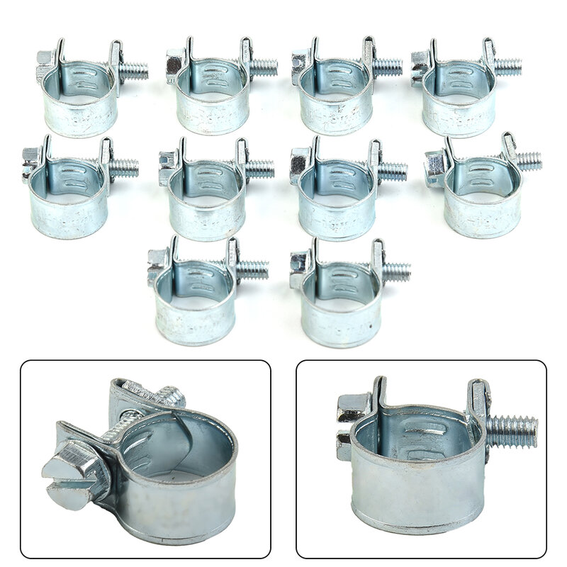 10PCS 19-21mm 20-22mm Hose Clips Mini Hose Small Clamp And Bolt Fuel Line Clamps Garden Power Tool Replacement Accessories