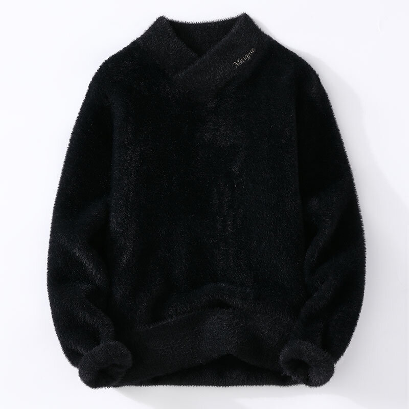 Мужской вязаный свитер с V-образным вырезом, на осень и зиму