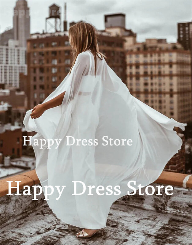 فستان سهرة رسمي أبيض للنساء ، رقبة دائرية ، طول الأرضية ، حزام الحشو ، فستان حفل زفاف ، ثوب زفاف طويل ، فستان أم بسيط